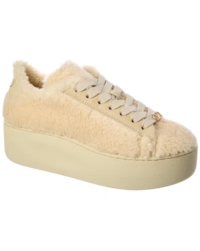 Valentino Garavani Valentino Vlogo Signature Shearling Platform Sneaker In Animal Print