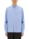 Valentino Camicia Maniche Lunghe Vlogo Signature Shirts Light Blue In Azure