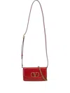 Valentino Crossbody Bags With Gold-tone Hardware And Chain Strap In Red