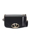 Valentino Vlogo Signature Leather Crossbody Bag In Black