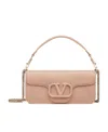 Valentino Loco Small Vlogo Lambskin Shoulder Bag In Nude