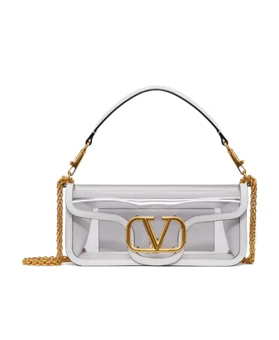 Valentino Garavani Vlogo Signature Shoulder Bag In White