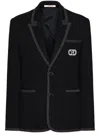 Valentino Jacket With Chest Pocket And Notched Lapels In Schwarz