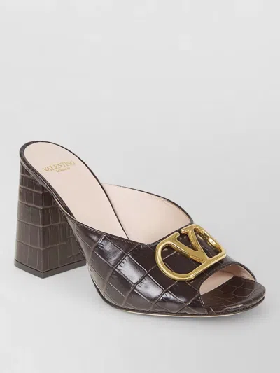 Valentino Garavani Vlogo Signature Slide Mules Block Heel In Multi