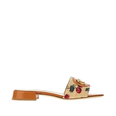 VALENTINO GARAVANI VLOGO SIGNATURE SLIDE WITH 'CHERRYFIC' MOTIF