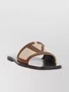 Valentino Garavani Viva Superstar Slide Sandal In Canvas Fabric And Nappa Leather