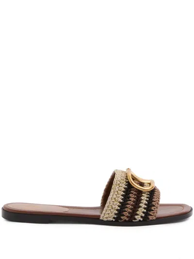 Valentino Garavani Vlogo Signature Slides In Neutrals