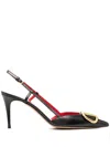 Valentino Garavani Vlogo Signature Satin Slingback Pumps 80mm Woman Black 40.5