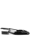Valentino Vlogo Patent Slingback Flat In Black