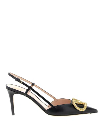 Valentino Garavani Vlogo Signature Slingback In Black