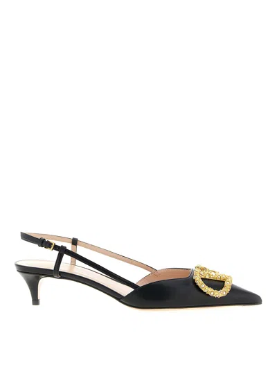 Valentino Garavani Vlogo Signature Slingback In Black