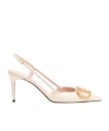 Valentino Garavani Vlogo Signature Slingback Calfskin Pump With Jewel Logo 80mm Woman Ivory 42