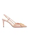 Valentino Vlogo Signature Slingback Calfskin Pump With Jewel Logo 80mm