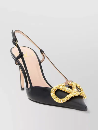 Valentino Garavani Vlogo Signature Slingback Pointed Toe Pumps