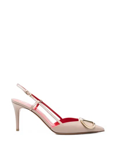 Valentino Garavani Vlogo Signature Slingback Pumps In Neutral