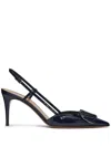 Valentino Slingback Pumps Vlogo Calfskin Logo Black In Black