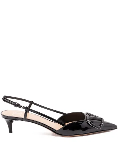 Valentino Garavani Vlogo Signature Slingback Pumps In Black