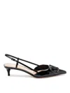Valentino Vlogo Signature 80 Leather Slingback Pumps In Black