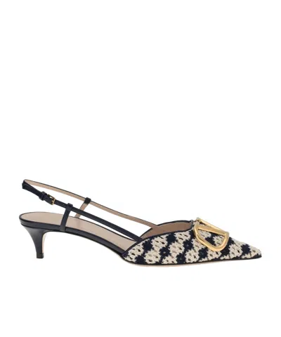Valentino Garavani Valentino Vlogo Signature Slingback Pumps In Brown