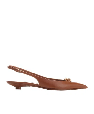 Valentino Garavani Vlogo The Bold Edition Ballet Flats In Brown