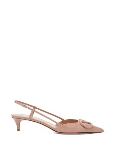 Valentino Garavani Cinnamon Pink Vlogo Signature Patent Leather Slingback Pumps In Multi