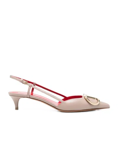 Valentino Garavani Vlogo Signature Slingback Pumps In Neutral