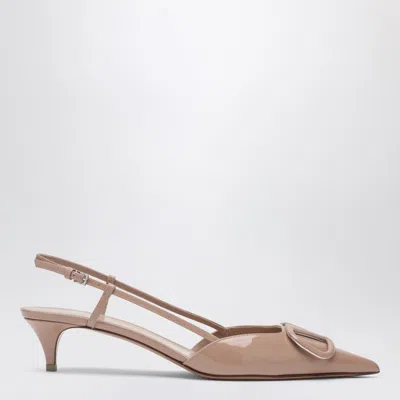Valentino Garavani Vlogo Signature Slingback Pumps Pink In Patent Leather In Neutral