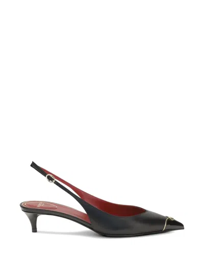 Valentino Garavani Valentino Vlogo Signature Kitten Heel Slingback Pumps In Black