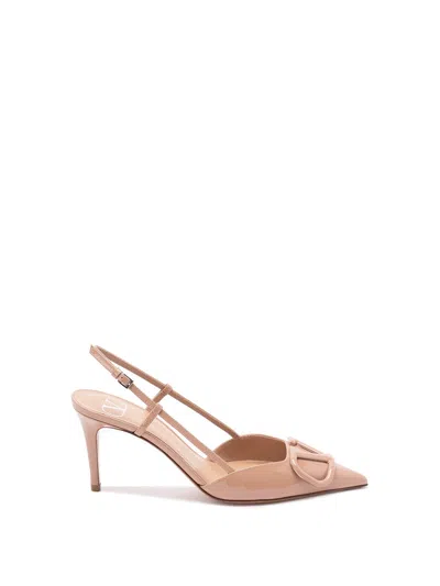 Valentino Garavani `vlogo Signature` Slingbacks In Neutral