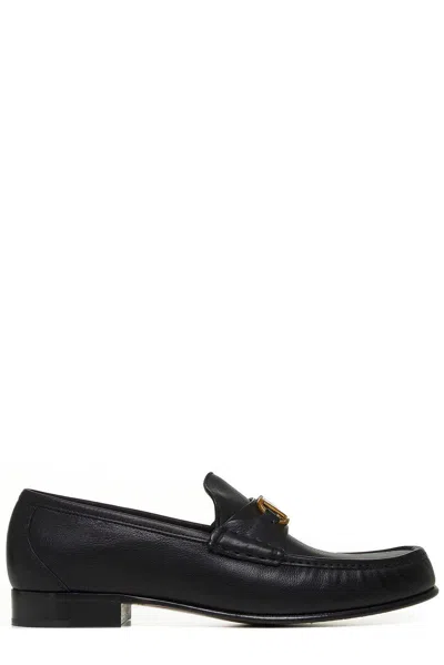 Valentino Garavani Vlogo Signature Slip-on Loafers In Black