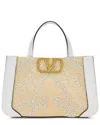 Valentino Vlogo Signature Small Beaded Tote In Multi