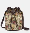 Valentino Vlogo Signature Small Canvas Bucket Bag In Brown
