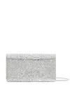 Valentino Vlogo Signature Sparkling-embroidery Clutch Bag In Silver