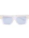 Valentino Vlogo Signature Square-frame Sunglasses In White