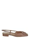 VALENTINO GARAVANI VALENTINO VLOGO SIGNATURE SQUARE TOE SLINGBACK BALLERINA SHOES