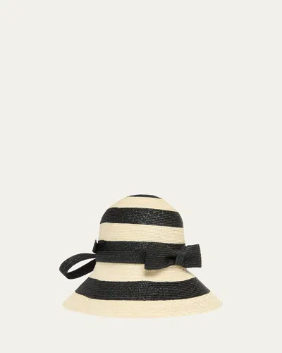 Valentino Garavani Vlogo Signature Straw Cloche Hat In Multi