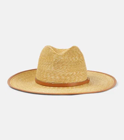 Valentino Garavani Vlogo Signature Straw Panama Hat In Beige