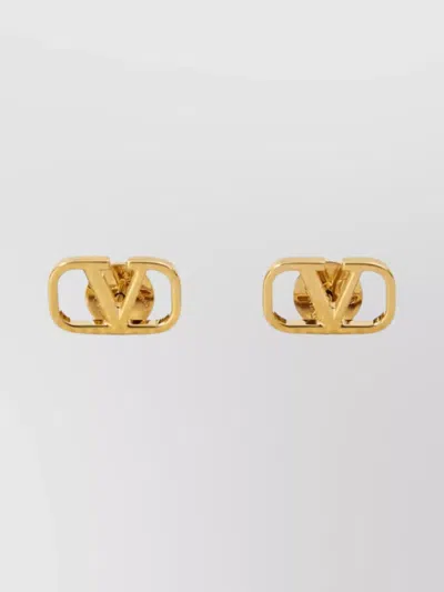 Valentino Garavani Vlogo Signature Stud Earrings In Gold-plated Metal