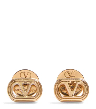 Valentino Garavani Vlogo Signature Stud Earrings In Gold