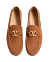 Valentino Vlogo Signature Suede Loafers In Brown