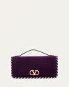 Valentino Vlogo Signature Suede Wallet With Chain Strap