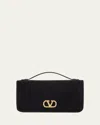 Valentino Garavani Vlogo Signature Suede Wallet With Chain Strap