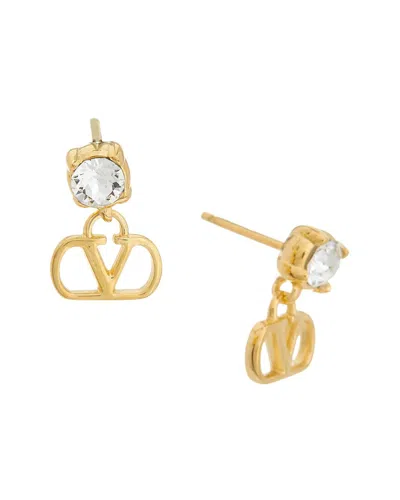 Valentino Garavani Valentino Vlogo Signature Swarovski Earrings In Gold