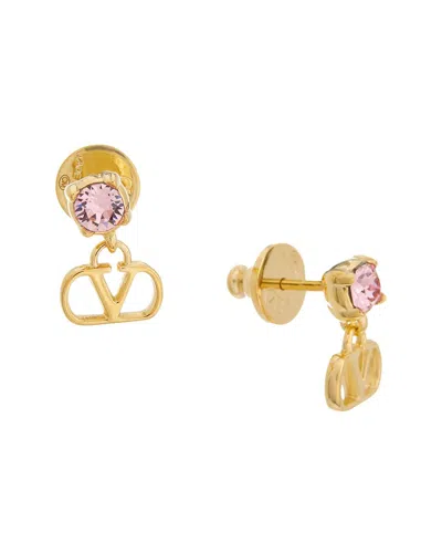 Valentino Garavani Valentino Vlogo Signature Swarovski Earrings In Gold