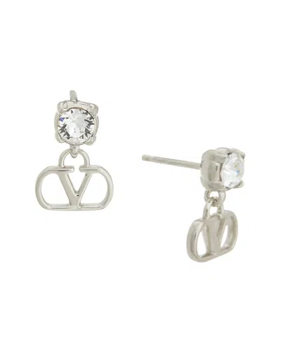 Valentino Garavani Valentino Vlogo Signature Swarovski Earrings In Transparent