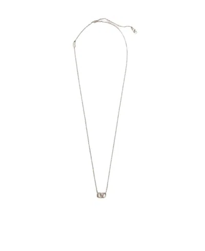 Valentino Garavani Vlogo Signature Swarovski-embellished Necklace In White