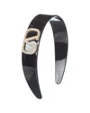 Valentino Vlogo Signature Swarovski Headband In Black