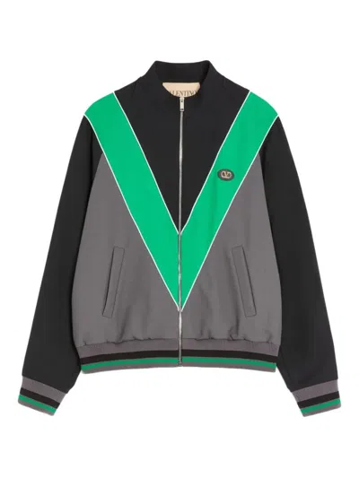 Valentino Garavani Colour-blocked Twill Track Jacket In Multi