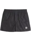 Valentino Logo-embroidered Swim Shorts In Black