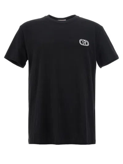 Valentino Vlogo Cotton T-shirt In Black